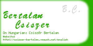 bertalan csiszer business card